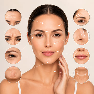 Areas Treated with Botox
