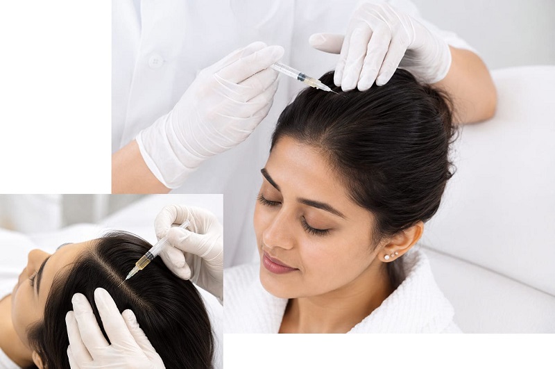 Before and after hair regrowth results from stem cell therapy